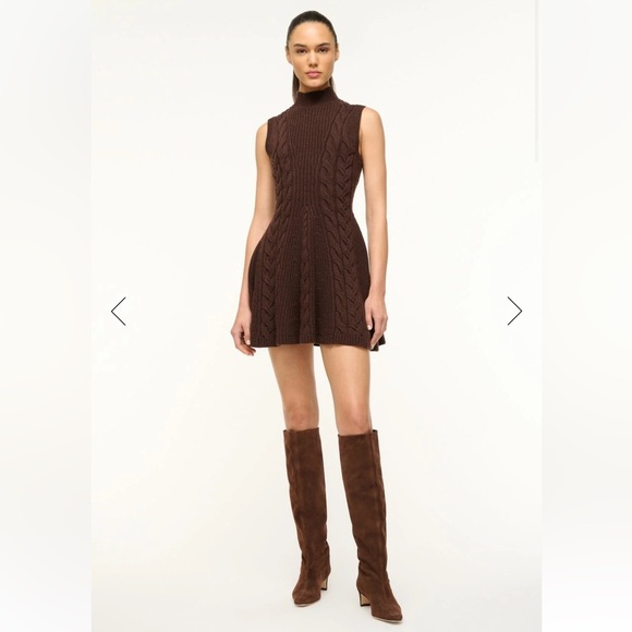 STAUD Dresses & Skirts - STAUD CHARADE DRESS DARK CHOCOLATE